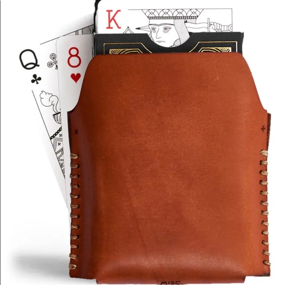 Nordstrom Leather Playing Cards Case NWT